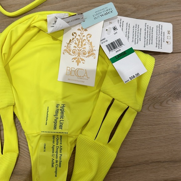 BECCA neon yellow bikini set. NWT! no padding included!💛 - Picture 3 of 4